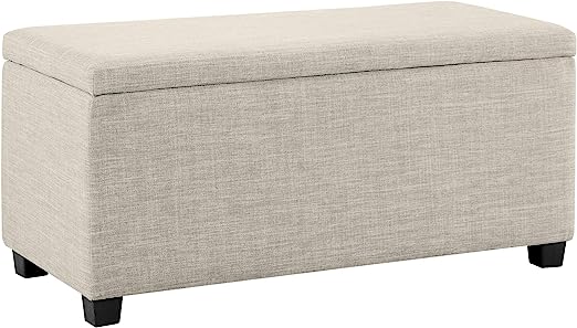 Amazon Basic Upholstered Storage Rectangular Ottoman