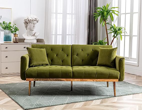 Antetek Velvet Futon Sofa Bed