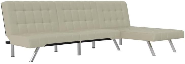 DHP Emily Sectional Futon Sofa with Convertible Chaise