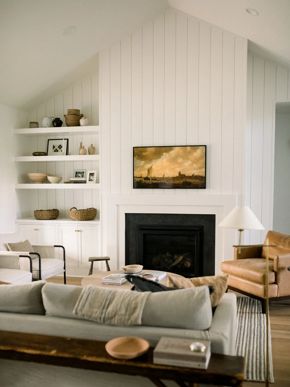 Fireplace with Built-Ins on One Side