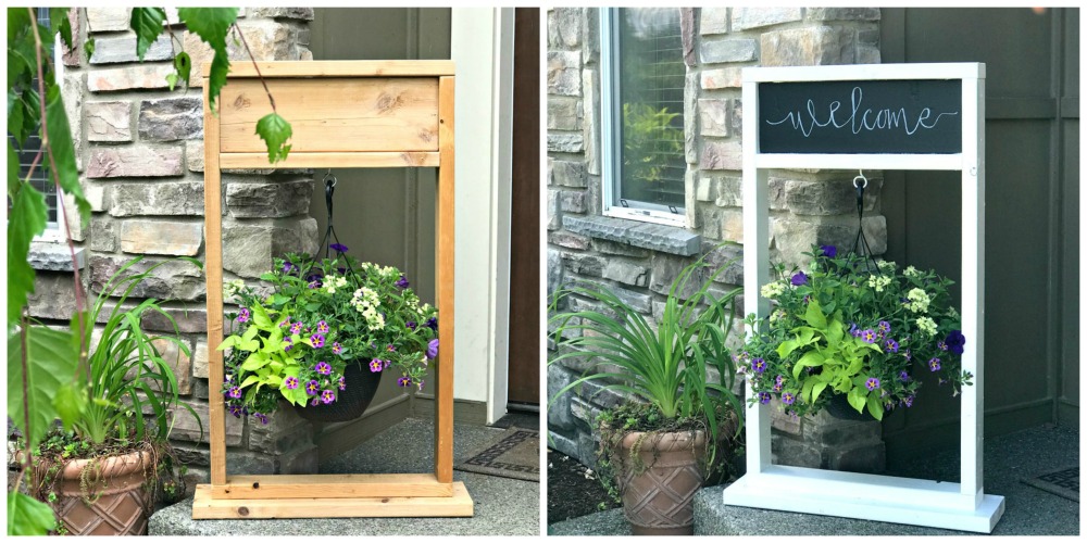 Hanging Plant Stand with Chalkboard