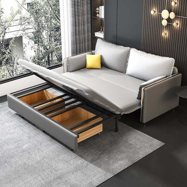 Homary Modern Full Sleeper Convertible Sofa with Storage