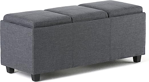 SIMPLIHOME Avalon Rectangular Storage Ottoman