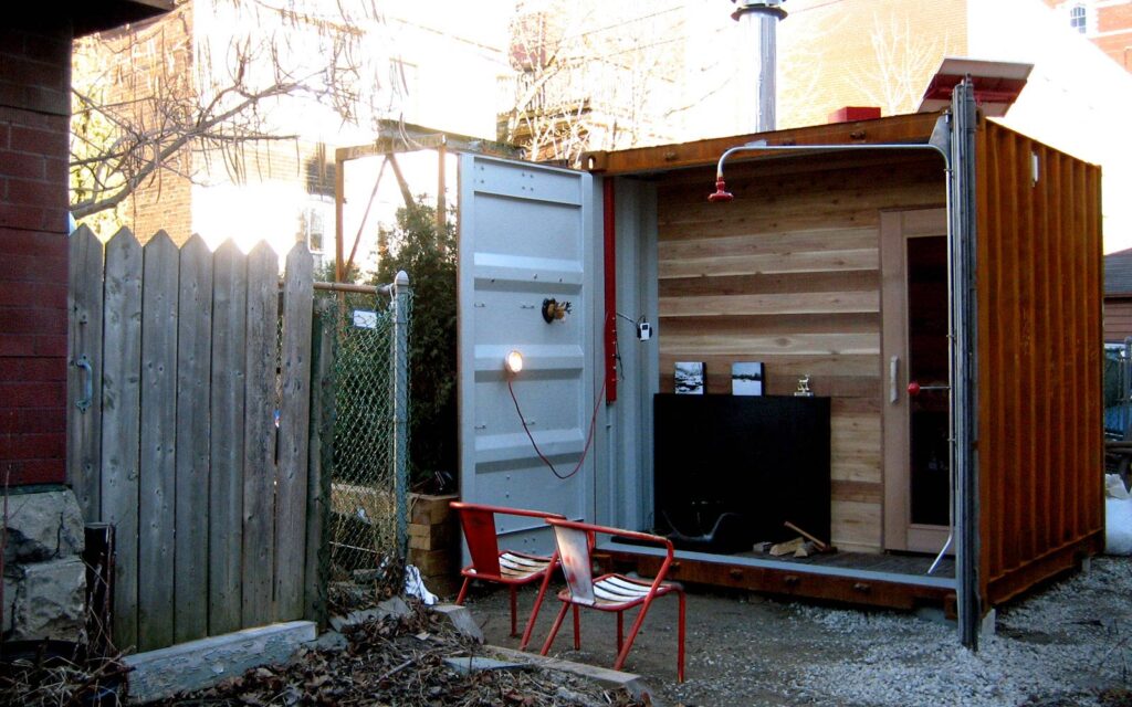Sauna from a Shipping Container