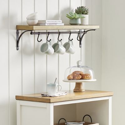 Shelf and Hooks for the Coffee Bar