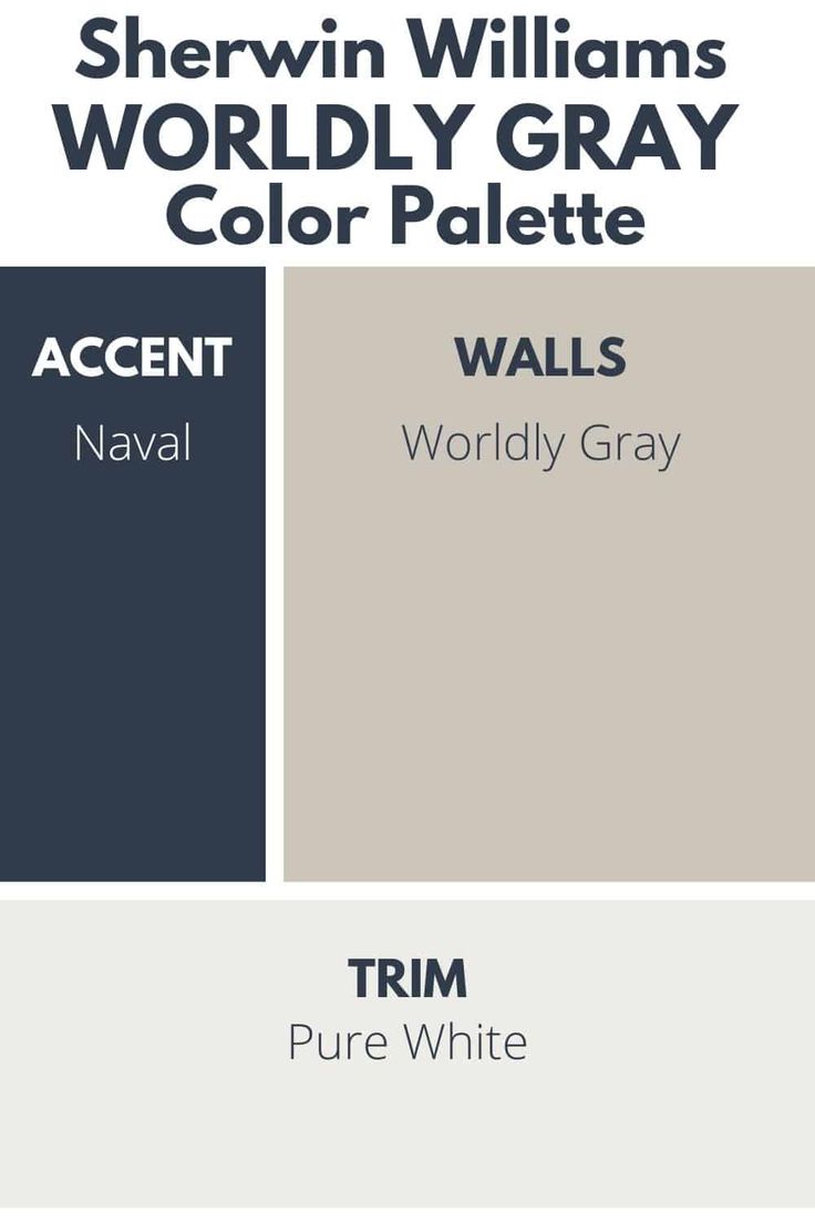 Sherwin Williams WORLDLY GRAY Color Palette