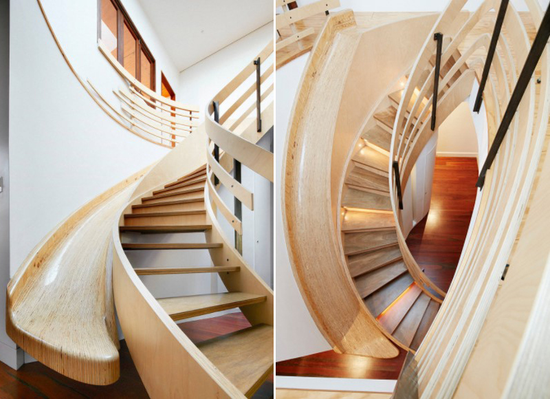 Spiral Staircase with Straight Slide