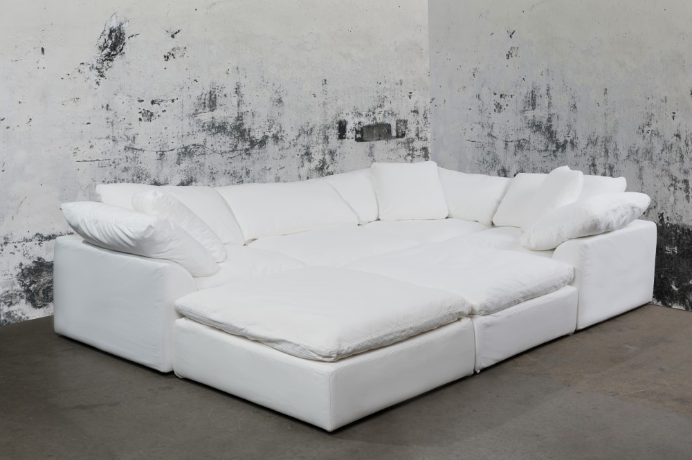 White Sectional Pit With Slipcover