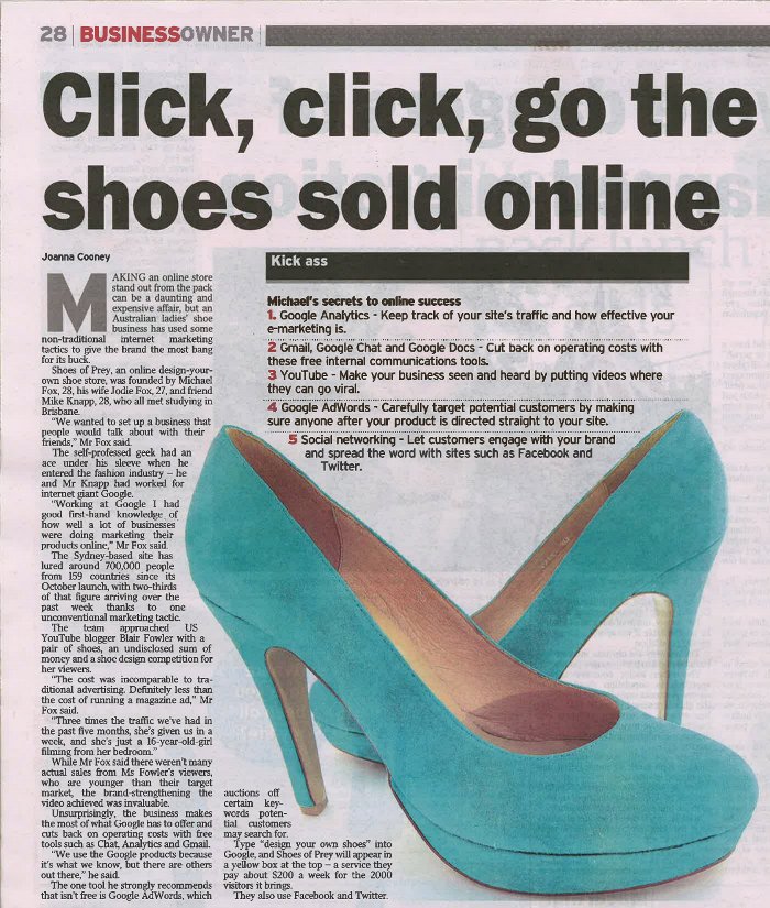 Custom shoes in The Courier Mail