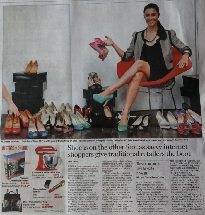 Custom shoes in The Sydney Morning Herald