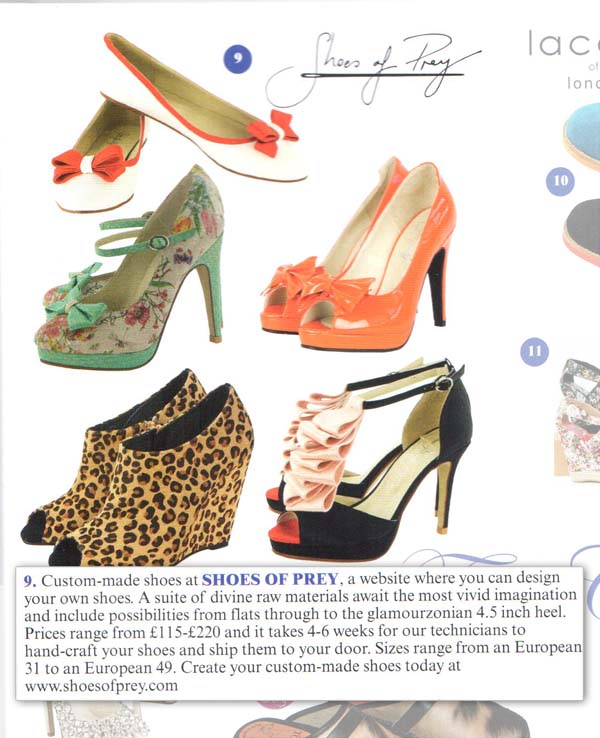 Custom shoes in British Vogue Magazine