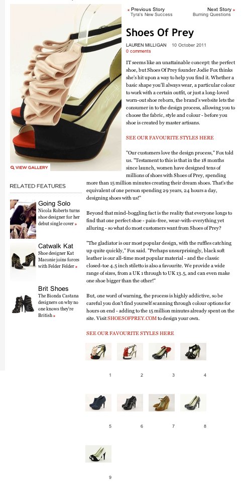 Custom shoes in Vogue UK Magazine