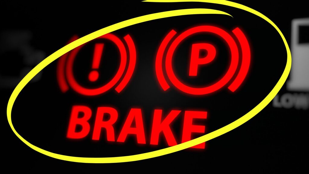 flashing parking brake light