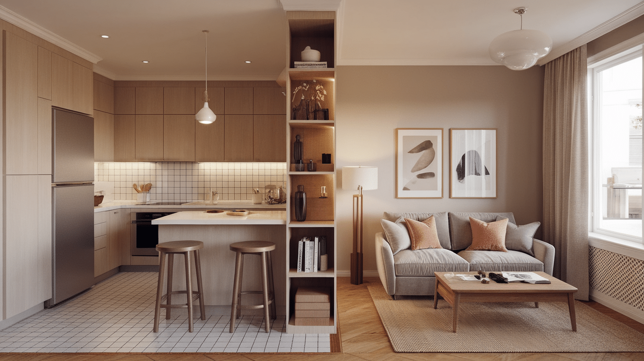How To Separate Kitchen And Living Room In Small Apartment