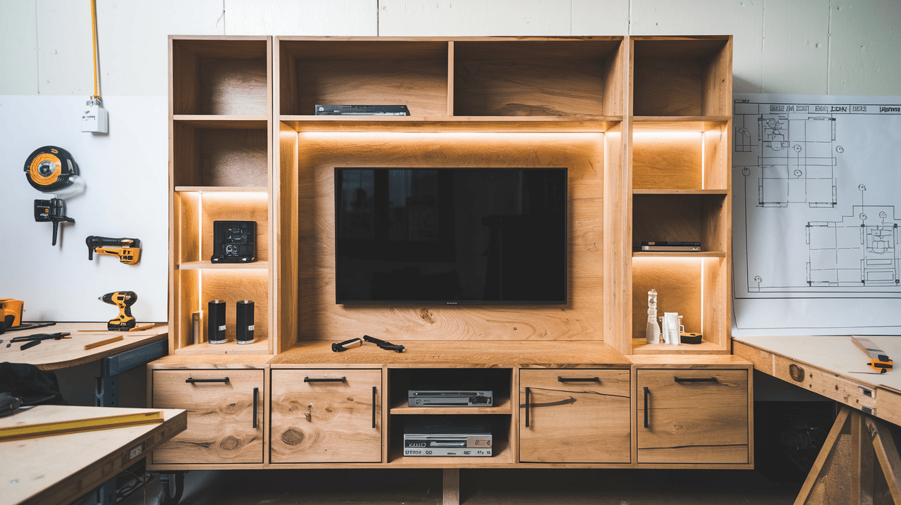 DIY Built in Entertainment Center: Tips and Ideas - Opple House